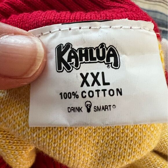 Kahlua Mens Novelty Holiday Sweater Turtle Neck Red Yellow XXL - Picture 6 of 10